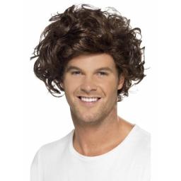 Boyband Heartthrob Wig Curly Brown