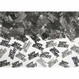 Happy Birthday Black & Silver Confetti 14g
