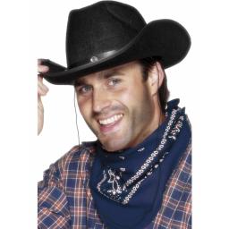 COWBOY HAT BLACK FELT ADULT STUDDED BAND