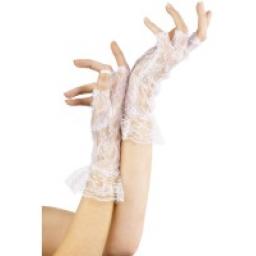 FINGERLESS WHITE LACE GLOVES