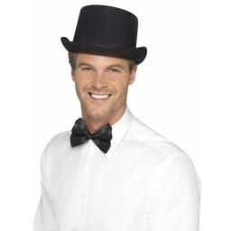 Top Hat Satin Look Black