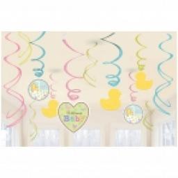 Welcome Baby Swril Deco 12pcs