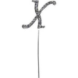 Diamante Letter X Cake Topper Decoration