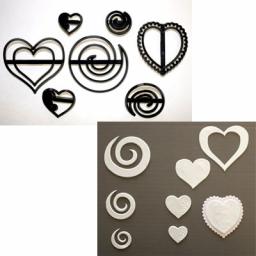 Patchwork Cutterss Swrils & Hearts