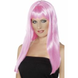 Mystique Wig Pink Long with Fringe