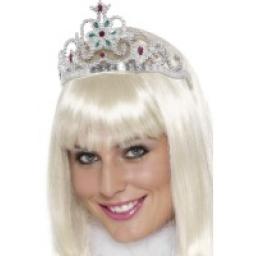 Silver Jewelled Flower Tiara