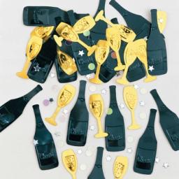 Cheers Black/Gold/Silver Metallic Confetti 14g