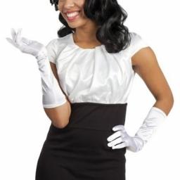Elbow Gloves Monte Carlo Satin White