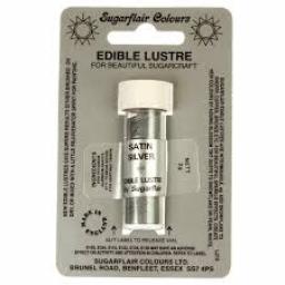 Sugarflair Edible Lustre Satin Silver 2g