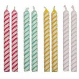 24 Candles Assorted Medium Striped