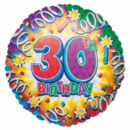 Birthday Explosion 30th Prismatic Foil Ball 18inch