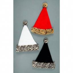 Novelty Santa Hat 42cm Leopard Print