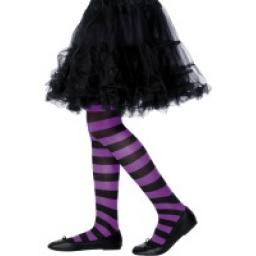 TIGHTS STRIPED CHILD SIZE PURPLE & BLACK