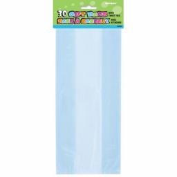 Gift Bags Plastic Powder Blue 30pcs