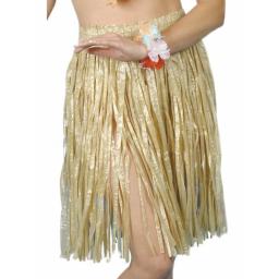 Hawaiian Hula Skirt, Yellow, with Elasticated Waist, 56cm/22 inches