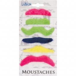 Moustaches Self Adhesive Multi Colour Set of 6