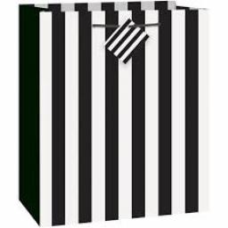 Black & White Striped Paper Gift Bag