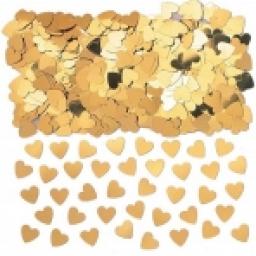 Sparkle Hearts Gold Metallic Confetti 14g