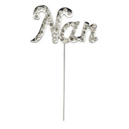 Diamante Nan On Silver Stem 6x4 cm