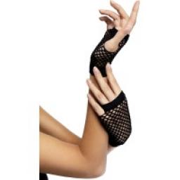 Short Black Fishnet Gloves