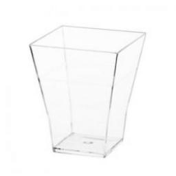 Mini Ware 2 Oz Plastic Square Cup Clear 12ct