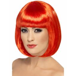 Partyrama Wig Red Short Bob with Fringe