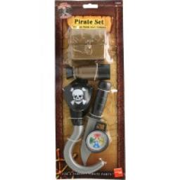 Pirate Set Telescope Patch Hook Compass Knife & Tr