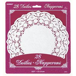 Doilies White Round 28pcs 8.5 inch