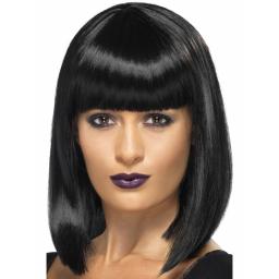 R'n'B Star Wig, Black, Short, Blunt Cut Bob with Fringe