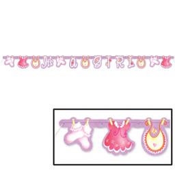 Pink Clothesline It s a Girl Letter Banner 1.57m