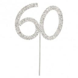 Diamante Number 60 Cake Topper Decoration