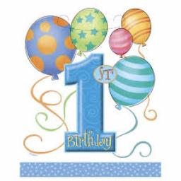 1st Birthday Blue Party Bags Pack of 8
