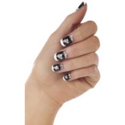 French Tip Nails Black White