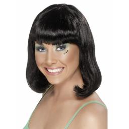 Party Wig Black Short With Fringe