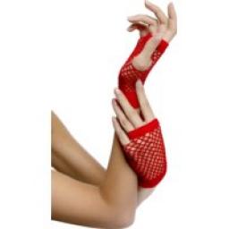 FISHNET GLOVES SHORT RED IN DISPLAY PACK