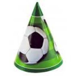 3D Soccer Party Paper Hats 8pcs