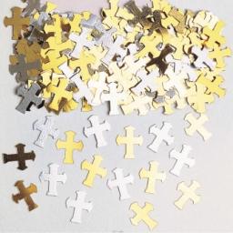 Crosses Gold & Silver Metaliic Confetti 14g