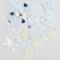 Wedding Doves Embossed Metallic Confetti 14g