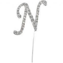 Diamante Letter N Cake Topper Decoration