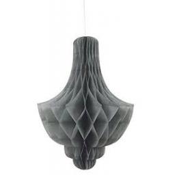 Honeycomb Paper Chandalier Decoration Grey 14 inc