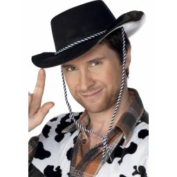 Cowboy Hat Flocked Plastic with Cord