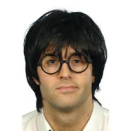 Schoolboy Set, Black, with Wig & Glasses