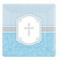 Blessings Blue Square Plates 17.8cm x 8pcs