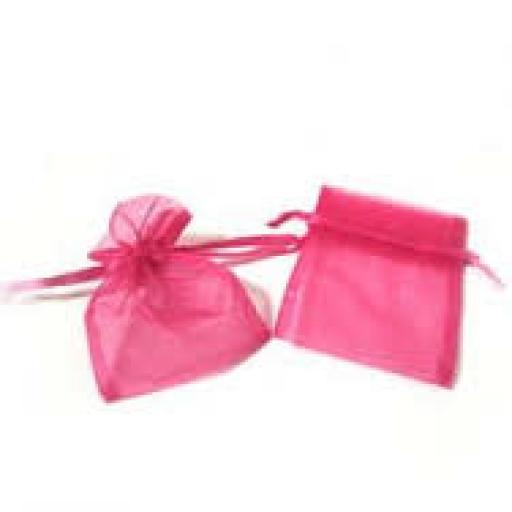 Organza Pouch 10 Fuchia Pink Sm