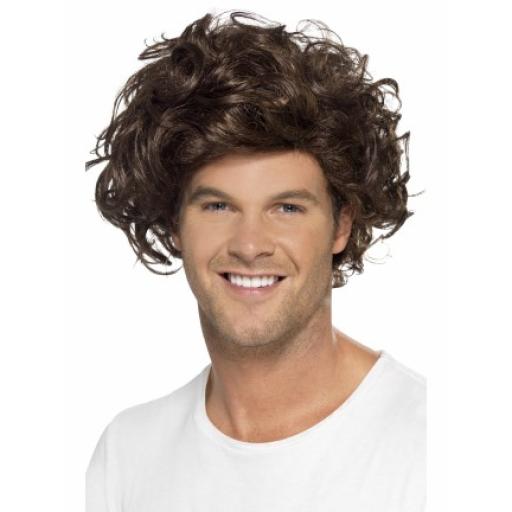 Boyband Heartthrob Wig Curly Brown