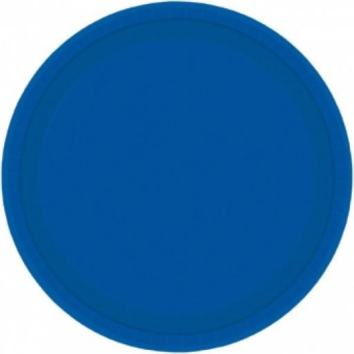 8 Bright Royal Blue Paper Plates 7"