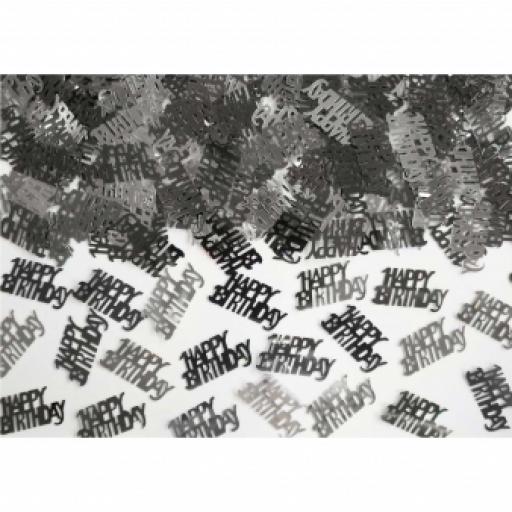 Happy Birthday Black & Silver Confetti 14g
