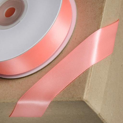 Double Sided Satin Ribbon 23mm x 1M Salmon