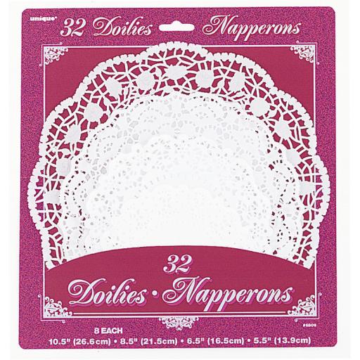 Doilies White Round 4 Different Size 10 8 6 5 inch