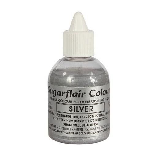 Sugarflair Colours Silver Glitter - Edible Glitter Airbrush Liquid